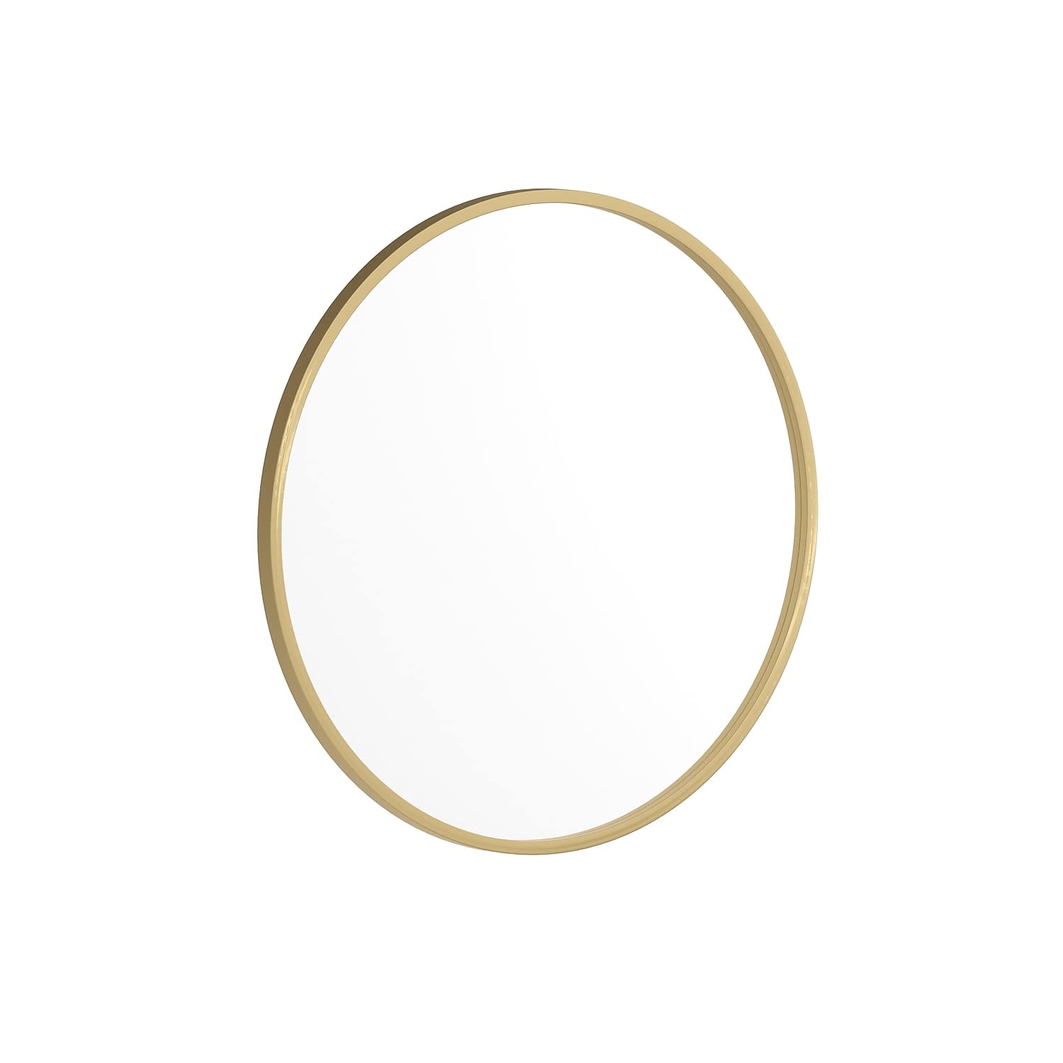 Flash Furniture Julianne Large Round Wall Mirror - Gold Circle Accent Mirror - 24' Vanity Mirror - For Bathroom, Vanity, Entryway, Dining Room, & Living Room