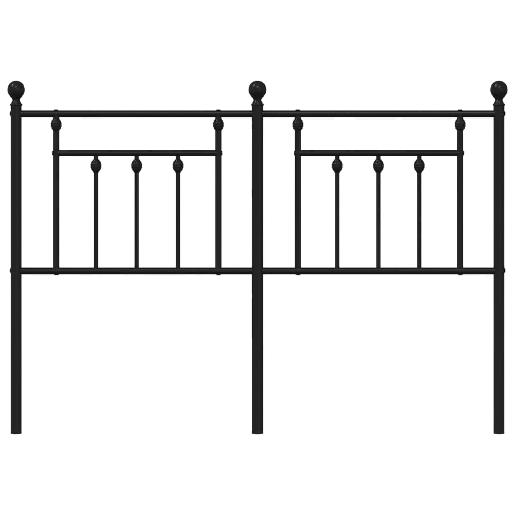 vidaXL Black Metal Headboard - Robust Steel Bed Header - Provides Excellent Back Support - Assembly Required - Suitable for 53.1&quot; Mattress Width