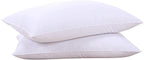 Puredown Goose Feathers And Down White Pillows With 100% Soft Cotton Cover, Bed Sleeping Hotel Collection Pillows Set Of 2 King