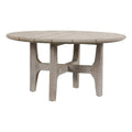 Kosas Home Dawn 31.5' Round Teak Wood Outdoor Coffee Table in Matte Gray