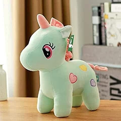 Future Shop Cute Detective Cartoon Character Soft Stuffed Plush Animal Toy For Kids Home Room Decoration (Green Unicorn)