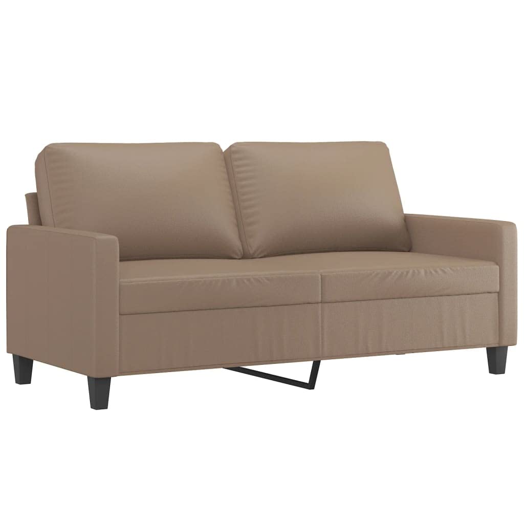 Vidaxl Modern 2-Seater Sofa In Luscious Cappuccino Faux Leather – Inviting, Sturdy And Spacious, Perfect For Chatting, Reading, Or Watching Tv – 55.1&quot; Seat Width And 62.2&quot; X 30.3&quot; X 31.5&quot; Dimensions