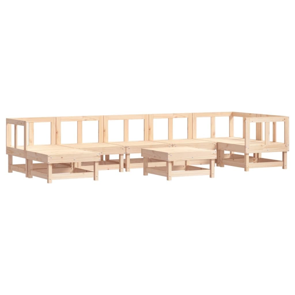 vidaXL Patio Furniture Set with Cushions Outdoor Lounge Set 8 Piece Solid Wood