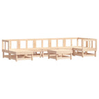 vidaXL Patio Furniture Set with Cushions Outdoor Lounge Set 8 Piece Solid Wood