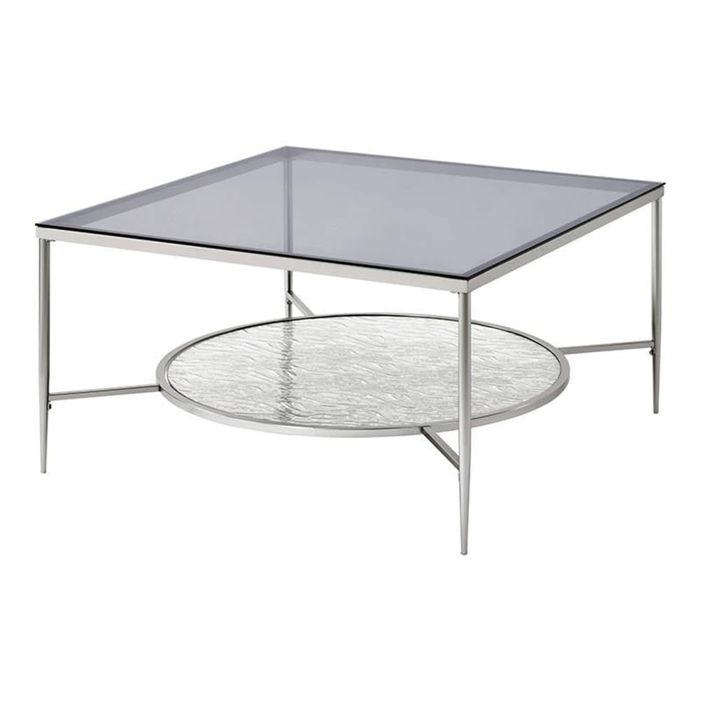 Acme Adelrik Coffee Table in Glass and Chrome