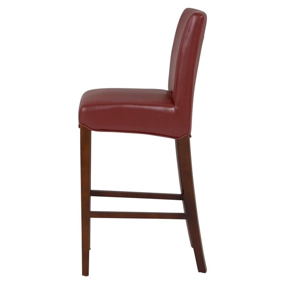 New Pacific Direct Milton Bonded Leather Counter Bar & Counter Stools, Dark Brick Red