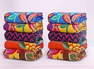 PPS Textiles Printed WoolFleece Blankets, FullLength, SingleBed, Pack of 10, Soft and Warm