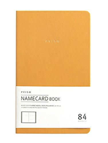 Indigo Prism Name Card Book - Business Card Holder, Organizer, Instax Mini Photo Album (Yellow)