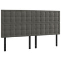 Vidaxl Set Of 4 Dark Gray Velvet Headboards, Velvet Upholstered, Solid Larch Wood, Foam Filled, Easy Assembly