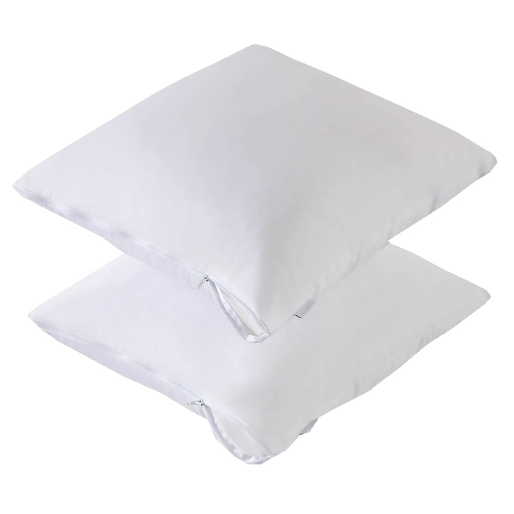 Kingnex 2 Pack Feather Proof Pillow Protectors 18X18 Waterproof Pillow Covers For Square Throw Pillow 18X18