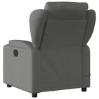 vidaXL Dark Grey Fabric Massage Recliner Chair with Manual Reclining Function, Vibration Massage, Cup Holders and Side Pocket
