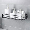MOSHTU Metal Bathroom And Kitchen Organizer Multipurpose Storage Hanging Shower Caddy Rack with Strong Magic Sticker (Black) (1p