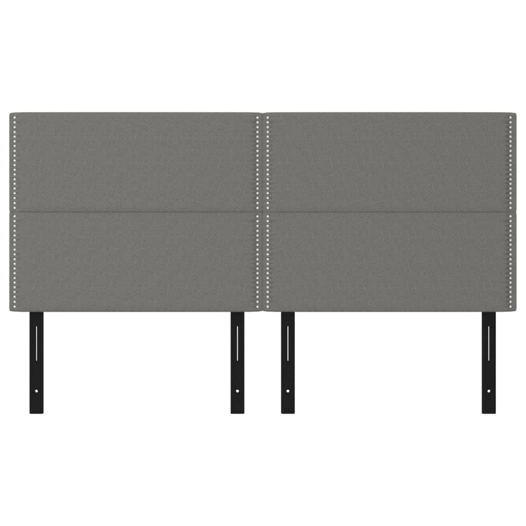 vidaXL 4X Headboards Home Indoor Bed Accessory Bedroom Upholstered Headboard Bed Header Furniture Dark Gray 35.4"x2"x30.7"/34.6" Fabric