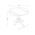 East West Furniture Dst-Bok-Tp Dublin Dining Room Table - A Round Kitchen Table Top With Dropleaf & Pedestal Base, 42X42 Inch, Multi-Color