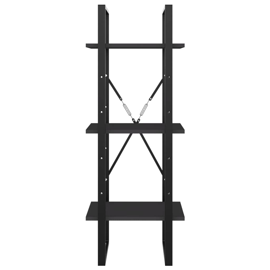 vidaXL 3-Tier Book Cabinet Gray 15.7"x11.8"x41.3" Chipboard