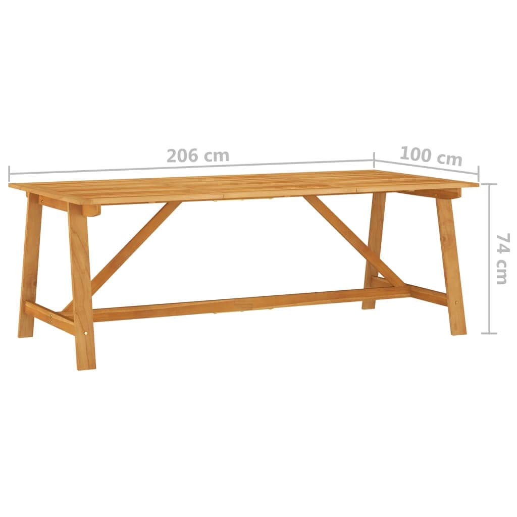 vidaXL 7-Piece Patio Dining Set - Solid Acacia Wood Table with Weather-Resistant PE Rattan Chairs, Cushioned Seats - Modern Outdoor Dining Furniture