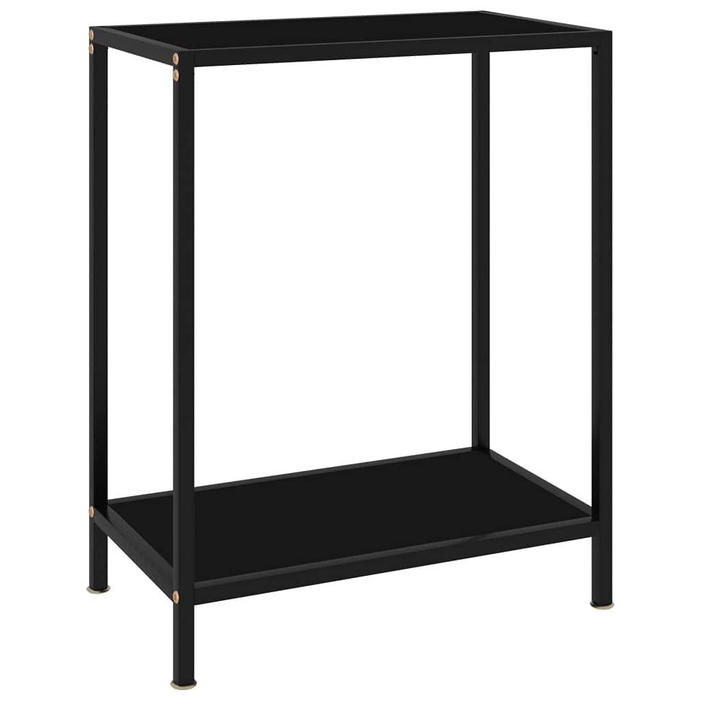 Console Table Black 23.6&quot;x13.8&quot;x29.5&quot; Tempered Glass