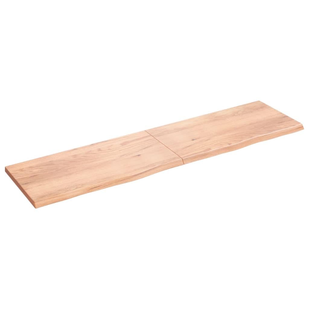 vidaXL Solid Oak Wood Wall Shelf, Light Brown with Live Edge, Versatile Usage as Cabinet or Table Top, 78.7&quot;x 19.7&quot;x 1.6&quot;