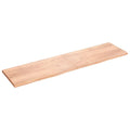 vidaXL Solid Oak Wood Wall Shelf, Light Brown with Live Edge, Versatile Usage as Cabinet or Table Top, 78.7"x 19.7"x 1.6"