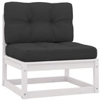 vidaXL Solid Pinewood Patio Lounge Set with Cushions 10 Piece Garden Outdoor Balcony Backyard Terrace Lounge Seating Home Furniture Set White