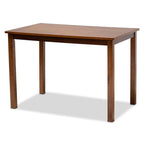 Baxton Studio Suvi Modern and Contemporary Grey Fabric Upholstered and Walnut Brown Finished Wood 5-Piece Dining Set