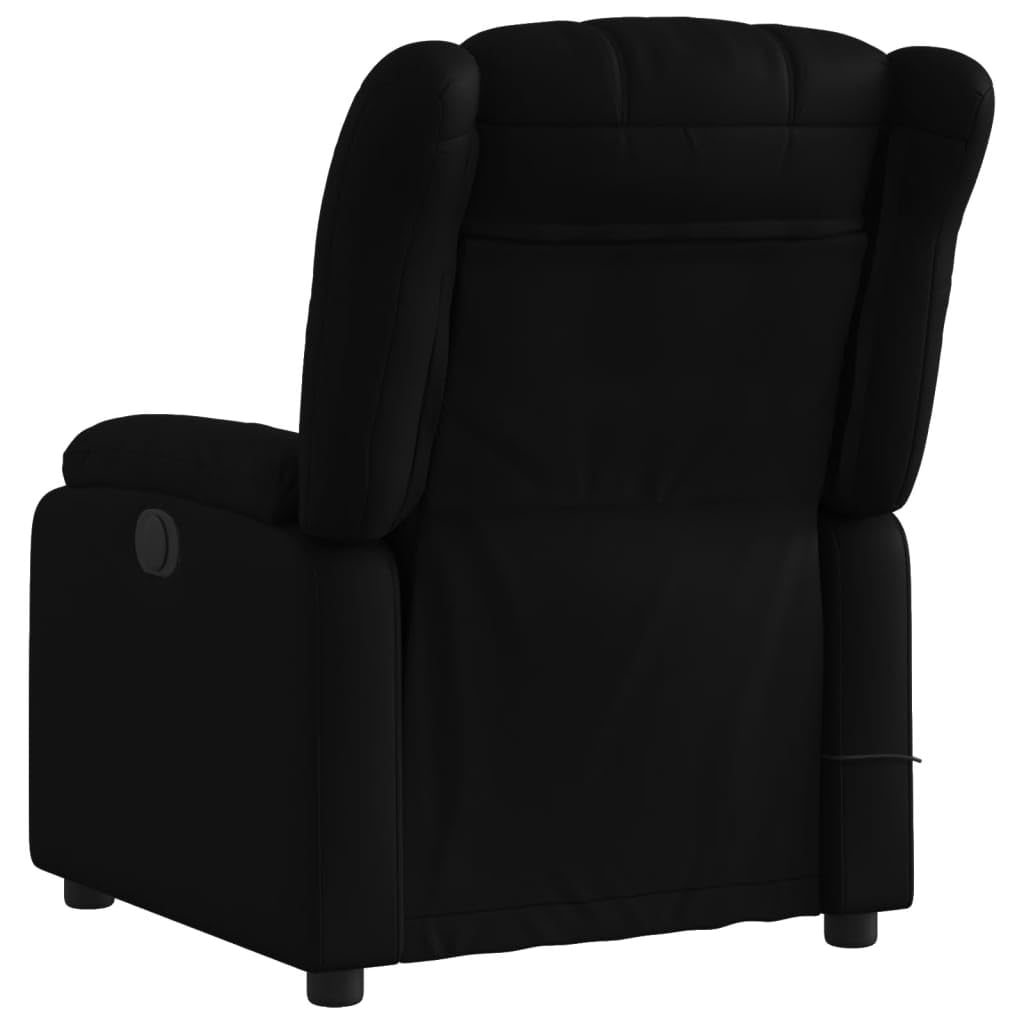 vidaXL Black Faux Leather Massage Recliner Chair - Manual Recline, Vibration Massage, Comfort Padding for Living Room/Lounge