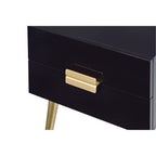 Acme Denvor Rectangular Wooden End Table in Black and Gold