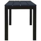 vidaXL Black Patio Bench 43.3" - Outdoor Weather-Resistant Seating Made of Durable Steel and WPC, Requires Assembly, California Proposition 65 Warning