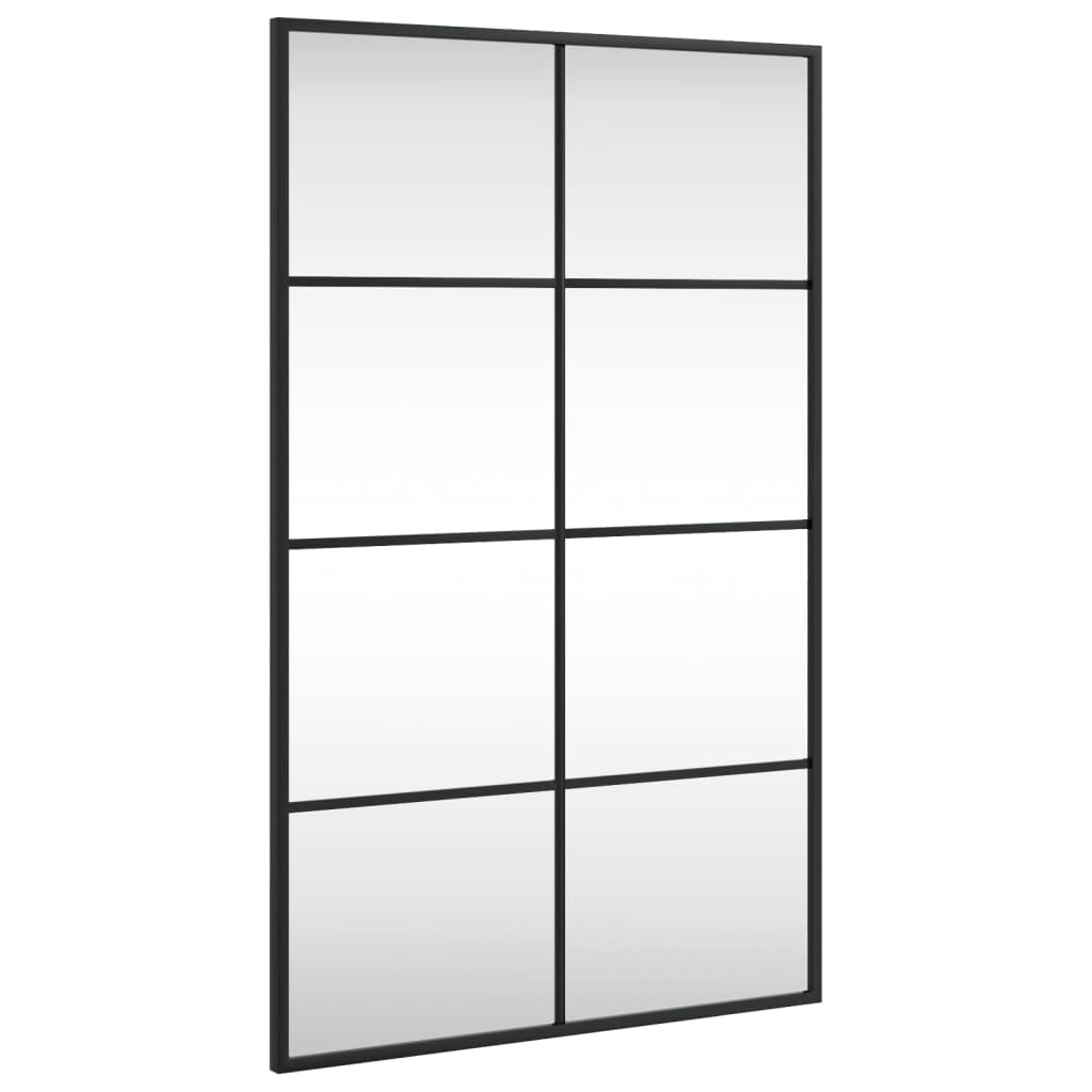 vidaXL Black Wall Mirror - 19.7&quot;x31.5&quot; Rectangle Iron Mirror - Flexible Mounting, Vertical or Horizontal - Clear Reflection - Perfect for Bedroom, Living Room or Bathroom