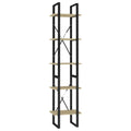 vidaXL 5-Tier Book Cabinet - Sonoma Oak Engineered Wood Bookshelf with Metal Frame - Modern Industrial Design - Ample Storage Space - Dimensions 15.7"x11.8"x68.9"