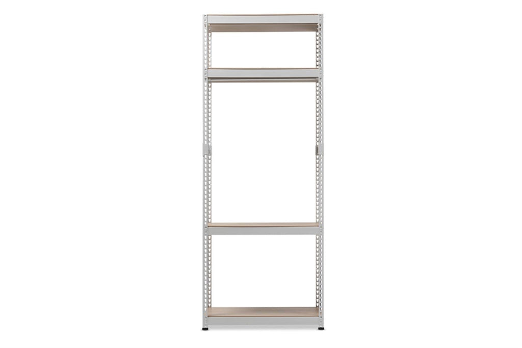 Baxton Studio Gavin White Metal 4-Shelf Closet Storage Racking Organizer