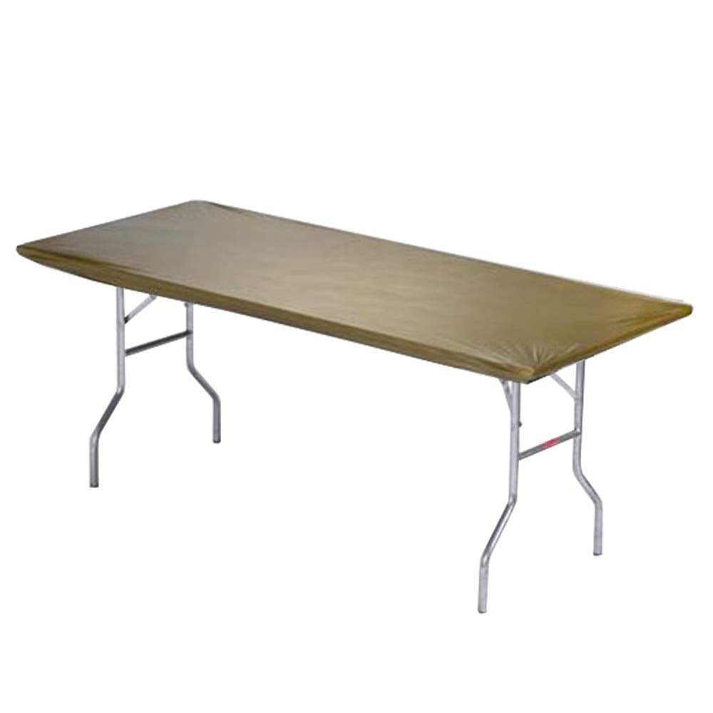 Kwik-Covers 6' Rectangle Plastic Table Covers 30' X 72', Bundle Of 5 (Metallic Gold)