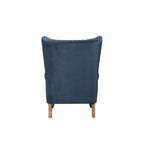Acme Adonis Button Tufted Accent Chair with Wing Back in Azure Blue Velvet