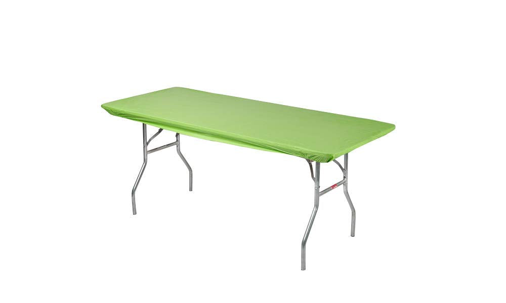 Kwik-Covers 8' Rectangle Plastic Table Covers 30' X 96', Bundle Of 5 (Lime Green)