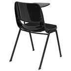 Flash Furniture Black Padded Ergonomic Shell Chair with Left Handed Flip-Up Tablet Arm