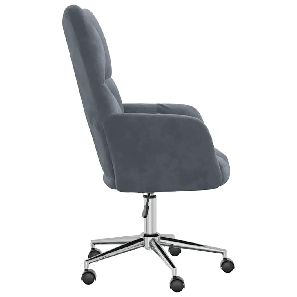 vidaXL Relaxing Chair in Dark Gray Velvet with Adjustable Height - Modern Design Swivel Chair for Home Office Use