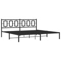 vidaXL Metal King Bed Frame with Headboard - 76"x79.9" - Black Steel Construction for Bedroom Furniture