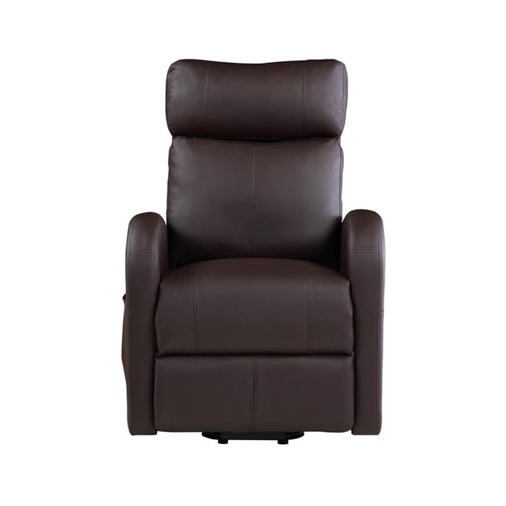 Acme Ricardo Faux Leather Upholstered Recliner with Power Lift in Brown