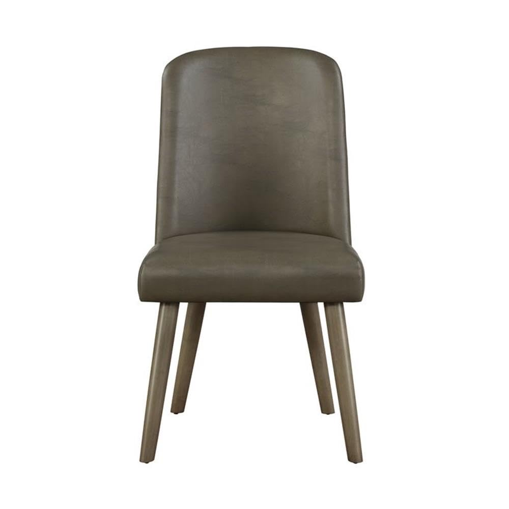 Acme Waylon Faux Leather Upholstered Dining Side Chair in Gray Set of 2