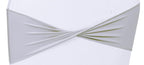 Mds Pack Of 25 Spandex Chair Sashes Bow Sash Elastic Chair Bands Ties Without Buckle For Wedding And Events Decoration Lycra Slider Sashes Bow - Light Silver