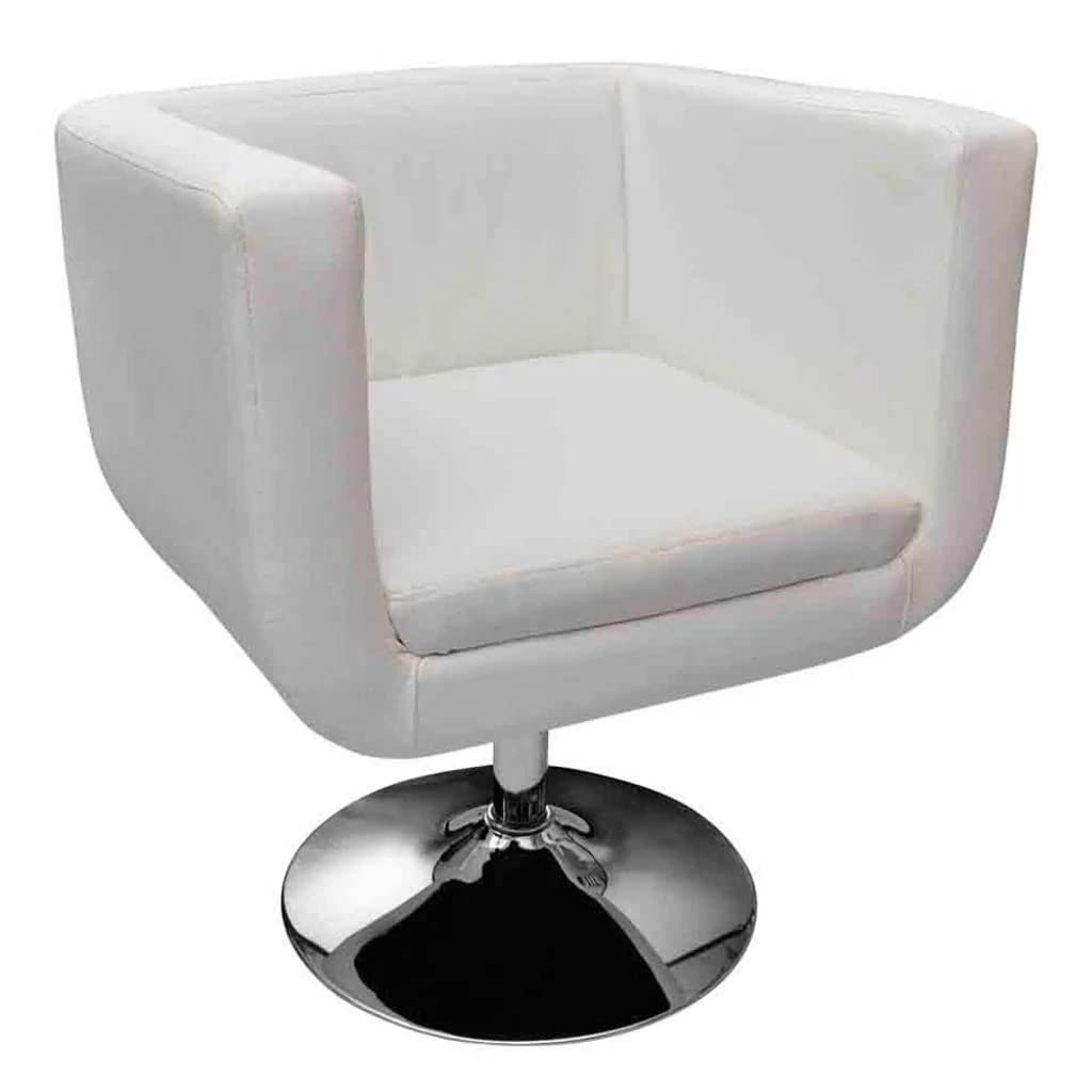 vidaXL 2X Bar Stools Pub Restaurant Office Living Room Armchair Dining Seat Chair Furniture White Faux Leather