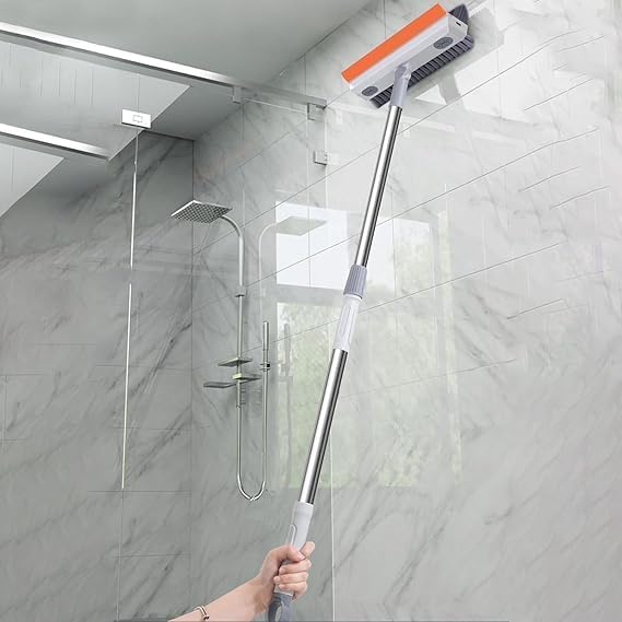 3 in 1 Cleaning Brush for Bathroom | Floor, Tile & Corner Scrubber with Wiper