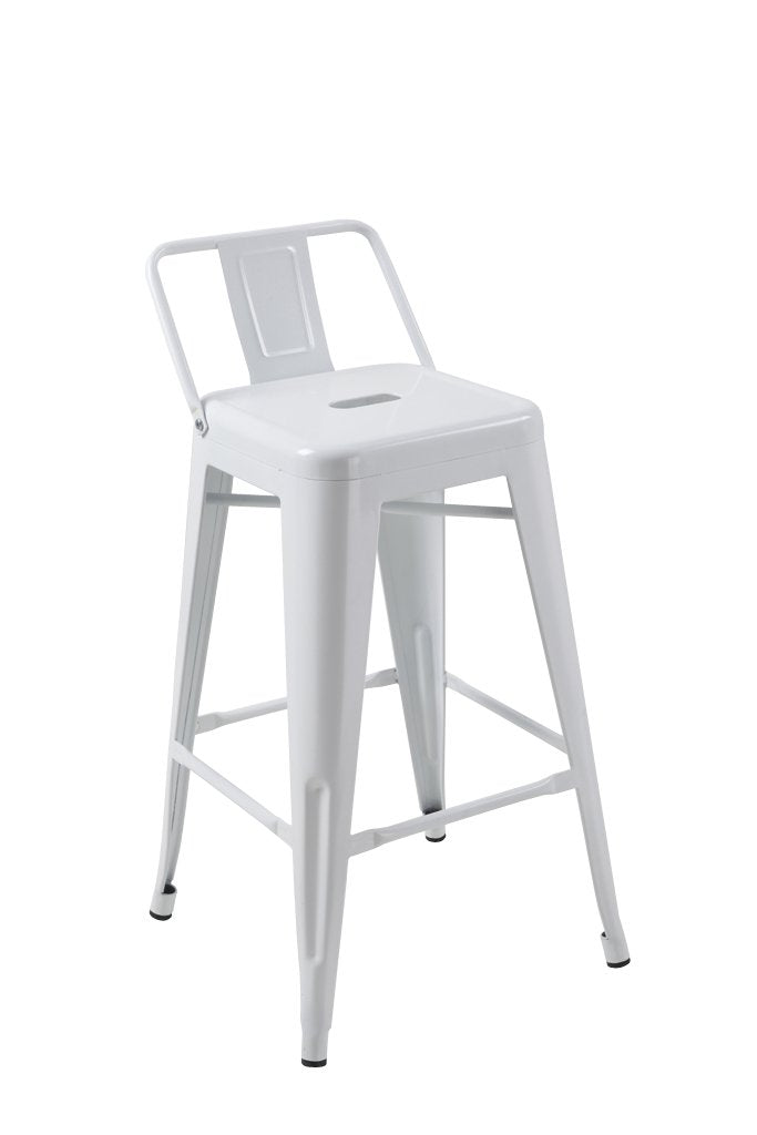 Neos Modern Furniture White 30&quot; Metal Barstool with Backrests Set of 4