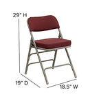Flash Furniture HERCULES Series Premium Curved Triple Braced & Double Hinged Burgundy Fabric Metal Folding Chair