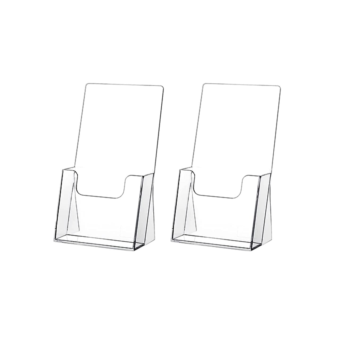Zavekia Acrylic Brochure Holder,2 Packs Thicker Countertop Literature Holder Plastic Flyer Display Stand For Magazine (2 Packs)