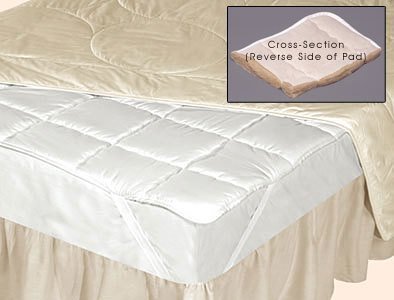 Downtown Company, Reversible - 100% Natural Silk Fill 100% Cotton Cover Top Elastic Anchor Bands Mattress Pad, Mattress Protecto