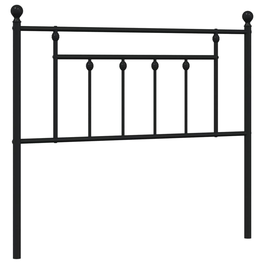 vidaXL Metal Headboard for Bed Frame - Classic Black Powder-Coated Steel Design - Sturdy & Stable - Supports Back - Suitable for 39.4&quot; Mattress