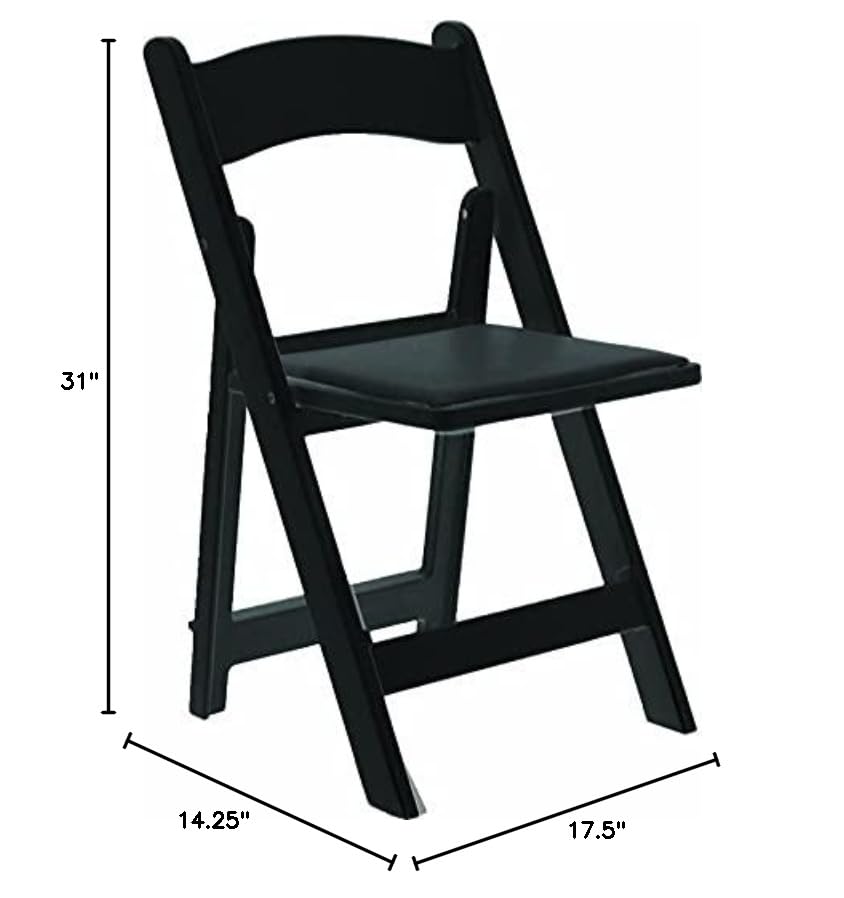 Commercial Seating Products Resin Black Folding Chairs, 4-Pack