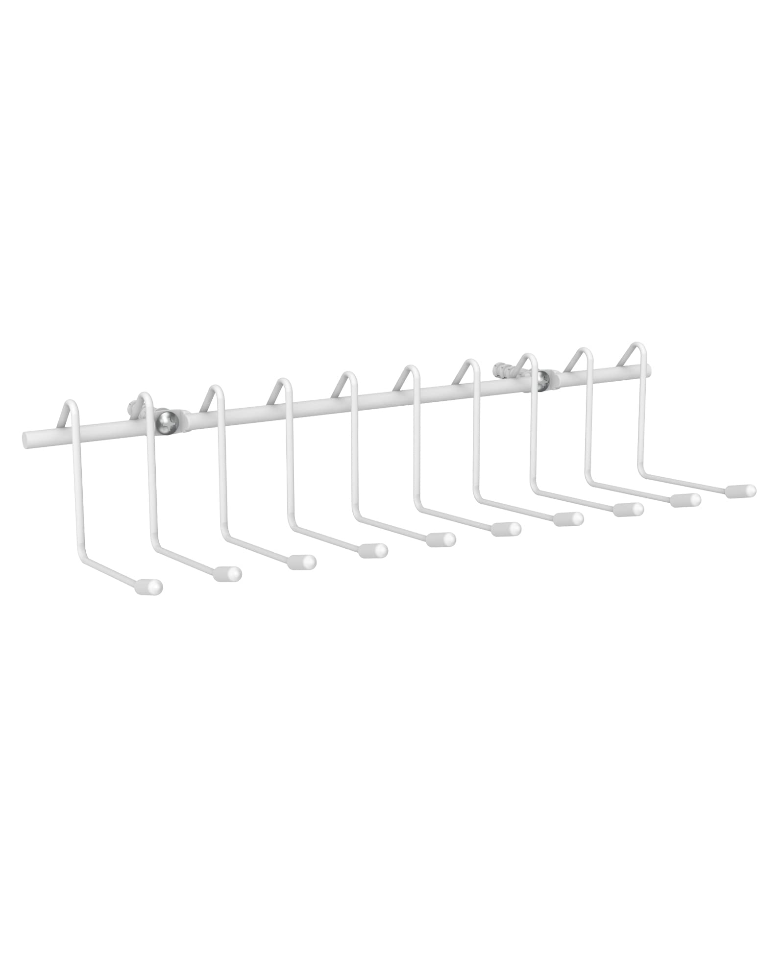 Closetmaid Hanging Rack For Ties, Belts, Scarves, Jewelry, 10 Hooks, Attaches To Wire Shelving Or Wall Mount, Durable Steel, Whi