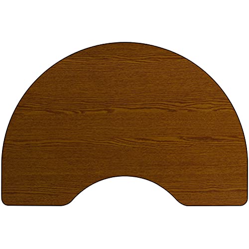 Flash Furniture Wren Mobile 48''W X 72''L Kidney Oak Hp Laminate Activity Table - Height Adjustable Short Legs